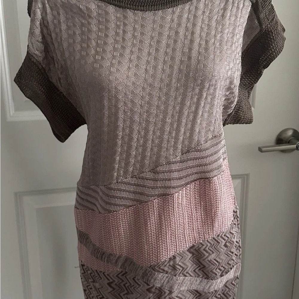 Stylish Missoni Knit Dress with Pink and Brown Accents